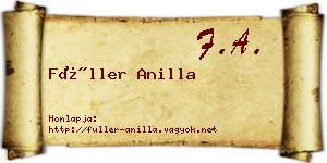 Füller Anilla névjegykártya